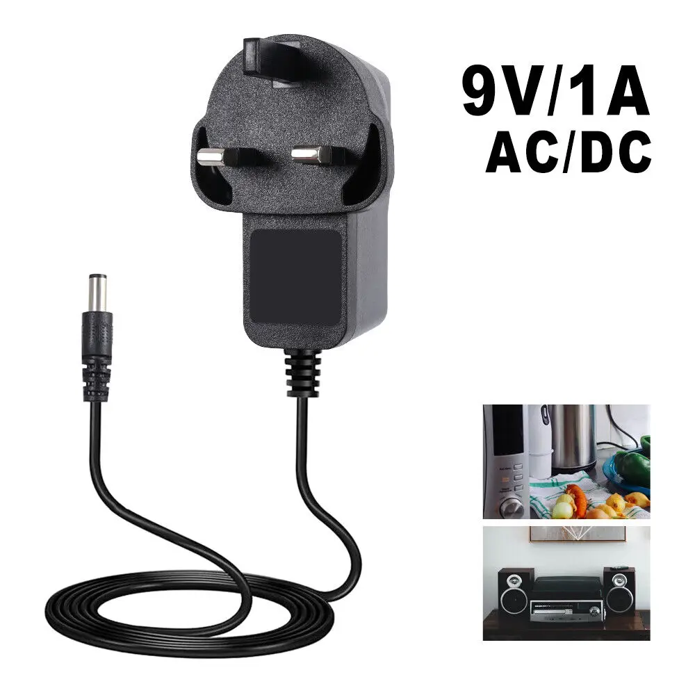 1Pc 9V UK Power Adapter Supply 1A AC/DC  Power Adaptor 5.5x2.1MM LED Monitor Regulation Charger Tool Parts