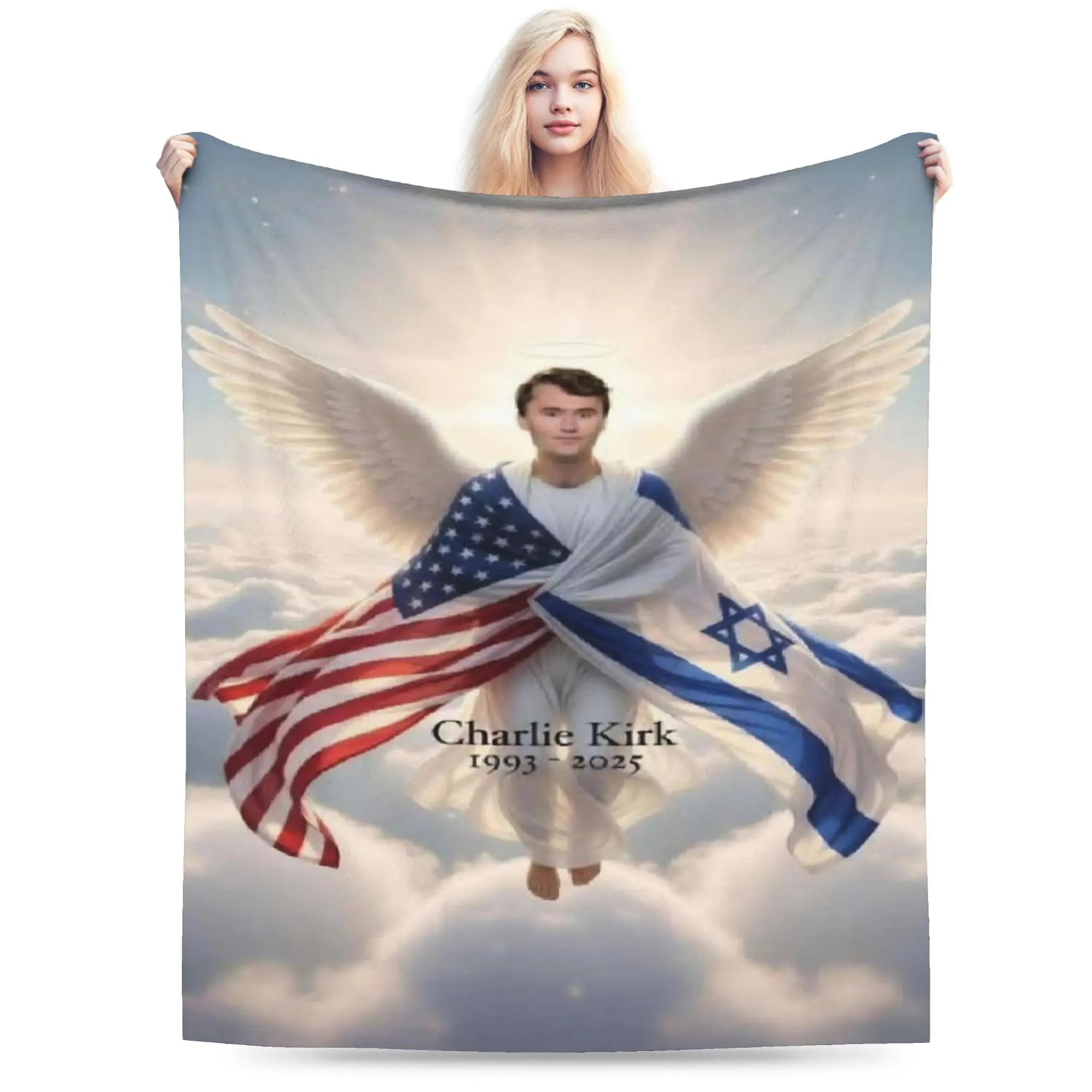 Charlie Kirk Angelic Advocate Accessories Blankets Lightweight Thin Velvet  Throw Blanket Cozy Bedding Throws