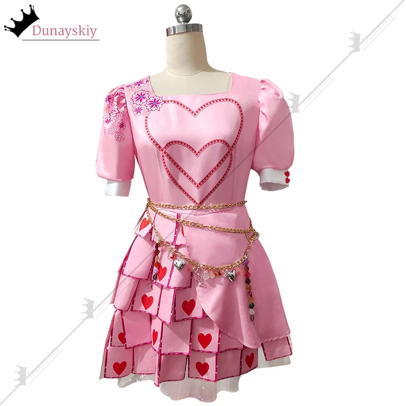 Girls Dresses Kids D-Descendants 4 Red Cosplay Costume Movie Princess Dress Halloween Carnival Dress Up