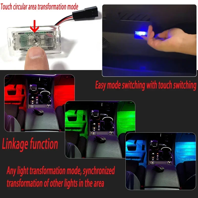For Tesla Model Y 2021 2022 2023 2024 Car Footwell Lights Ultra-bright Touch LED Ambient Atmosphere Neon Lights Trim Accessories