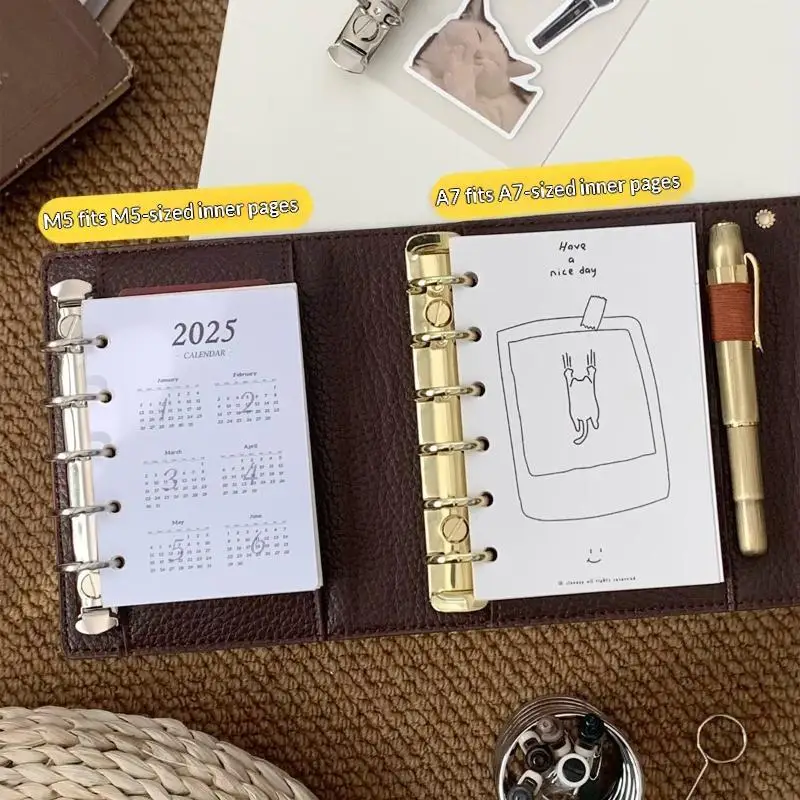 M5 Loose Leaf Side Insert Board Pad Secondary Ring DIY Partition Binder Clip Handmade Office Stationery