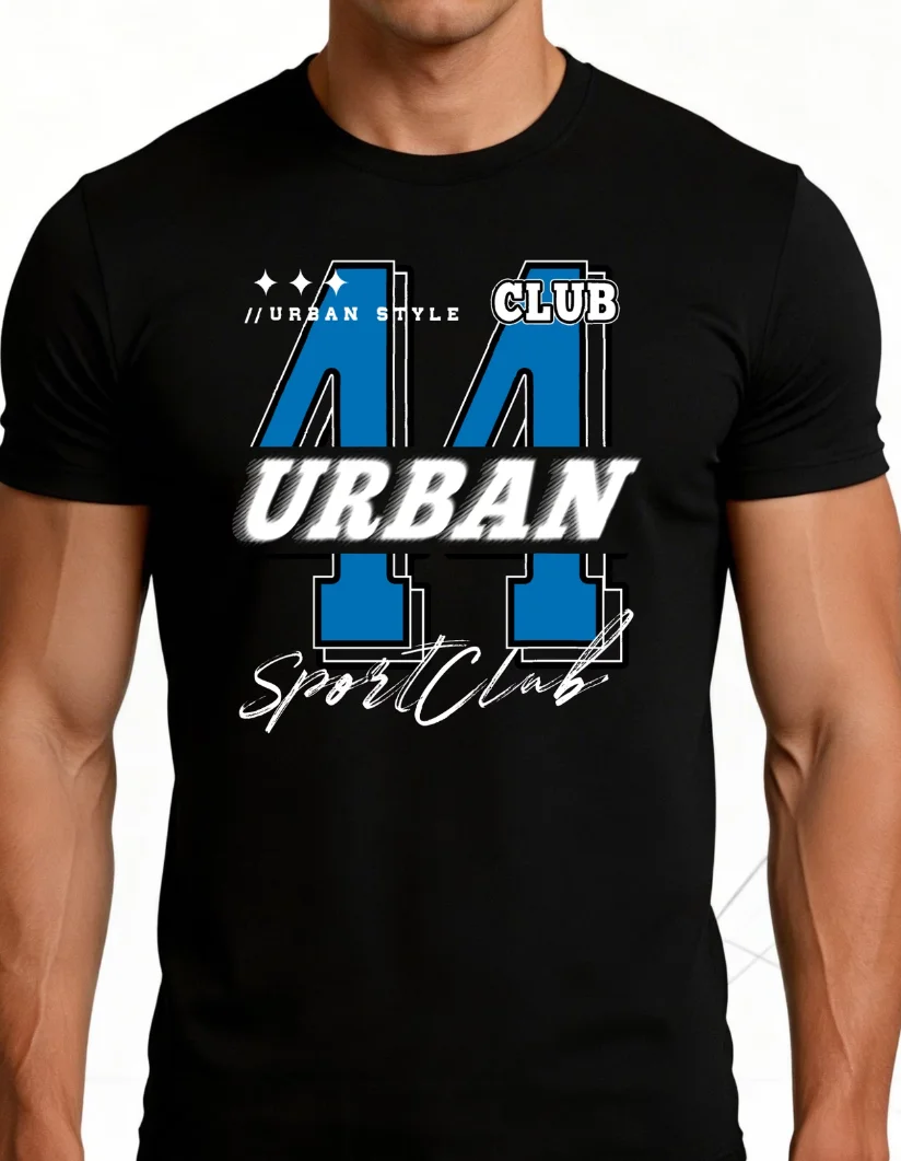 Urban Style Sport Club Men'S T-Shirt with Bold Blue and White Graphic Casual Wear Summer Gift for Enthusiasts and Fashion Lovers
