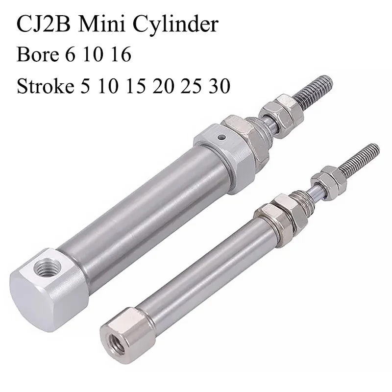 CJ2B Mini Pneumatic Cylinder CJ2B6*5-SR CJ2B10/16*5/10/15/20-S Single Action Miniature Magnetic Stainless Steel Axial Air Inlet