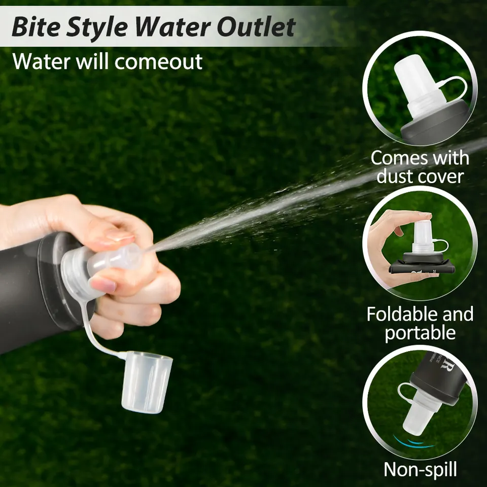 150/250/500ml Sport Water Bottle TPU Folding Soft Flask Drink Portable Water Bottle Running Hiking Bicycle Fitness Water Bag - Detail Angle #04