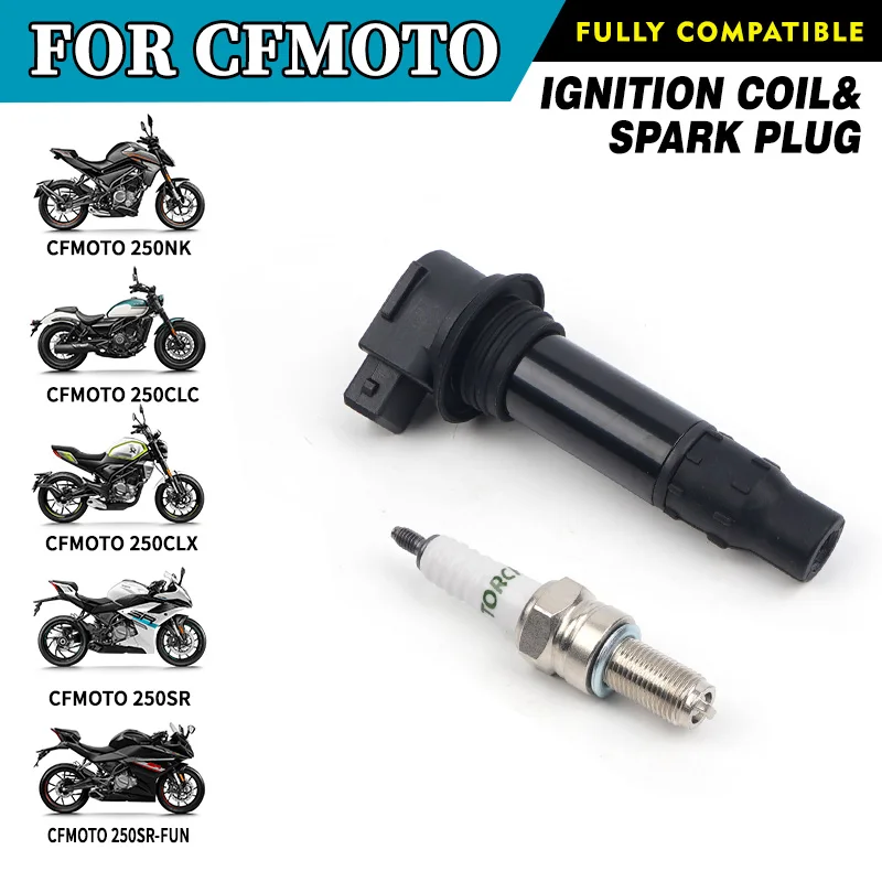 

For CFMOTO Ignition Coil&Spark Plug 250SR 250SR-FUN 250CLC 250CLX 250NK Sparking Plug Motorcycle Original Parts
