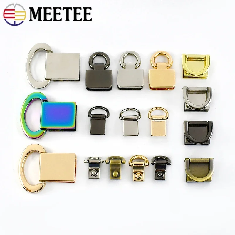 4/10/20Pcs Meetee Metal D Ring Side Clip Buckles Bag Strap Connector Hanger Clasp Luggage Chain Screw Hook Handbag Parts Clasps