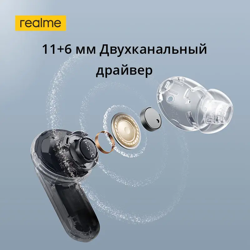 النسخة الروسية realme Buds Air 7 Pro إلغاء ضوضاء نشط 53dB سماعة أذن لاسلكية حقيقية بطارية 48 ساعة سماعة بلوتوث 5.4 - 4