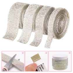 Self Adhesive Crystal Rhinestone Sticker Diamond Ribbon DIY Sticker Rhinestones Arts Crafts Car Phone Decoration Dropshippin