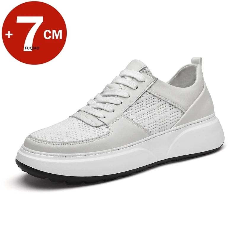 

Man Sneakers Hidden Heels Elevator Shoes Breathable Heightening Shoes For Men Increase Insole 7CM Lift Sports Casual Taller Shoe