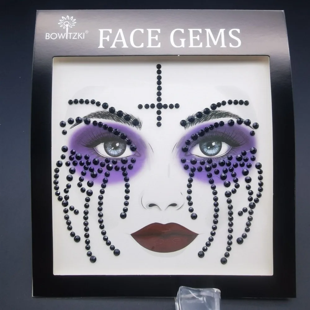 

3D Resin Face Rhinestone Sticker Colorful Clown Makeup Halloween Fake Tattoo Shiny Halloween Decor Jewelry Face Sticker