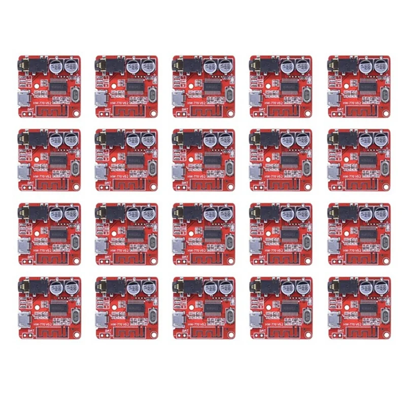 

NEW-20PCS Bluetooth Audio Receiver Board MP3 Lossless Decoder Board Wireless Stereo Music Module 3.7-5V XY-BT-Mini