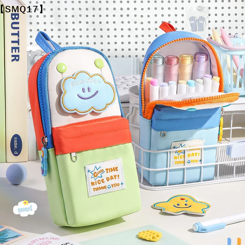 Capacity Pencil Case For Small Star Schoolbag Color - Blocked Pencil Case Lt S A High Appearance Level Cute And Large【SMQ】