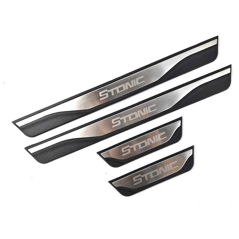 4Pcs/Lot ABS Stainless Steel For 2017-2023 KIA STONIC YB Door Sill Pedal Welcome Scuff Plate Decoration Cover