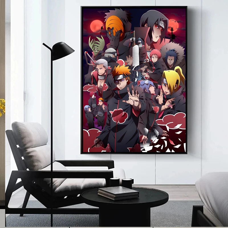 

Canvas Artwork Painting Naruto Akatsuki Kid Action Figures Cartoon Character Picture Decorative Classic Decoration Paintings