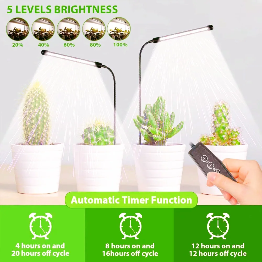 

LED plant growth lamp, full spectrum of 48 lamp beads, USB plug-in type, potted fill light lamp.
