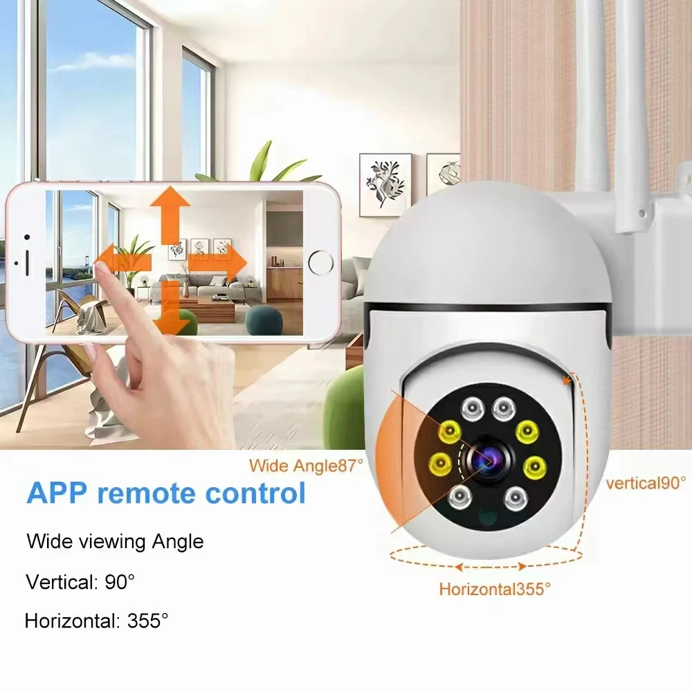 

2MP 1080P V380pro APP Полноцветная беспроводная PTZ IP-камера AI Гуманоид Обнаружение движения Домашняя безопасность CCTV Радионяня