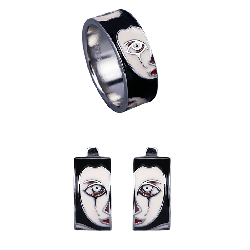 

Exaggerated Jewelry Set for Women Horror Face Set Fashion Party Jewelry Halloween Jewelry Funny Gift Handmade Necklace Set