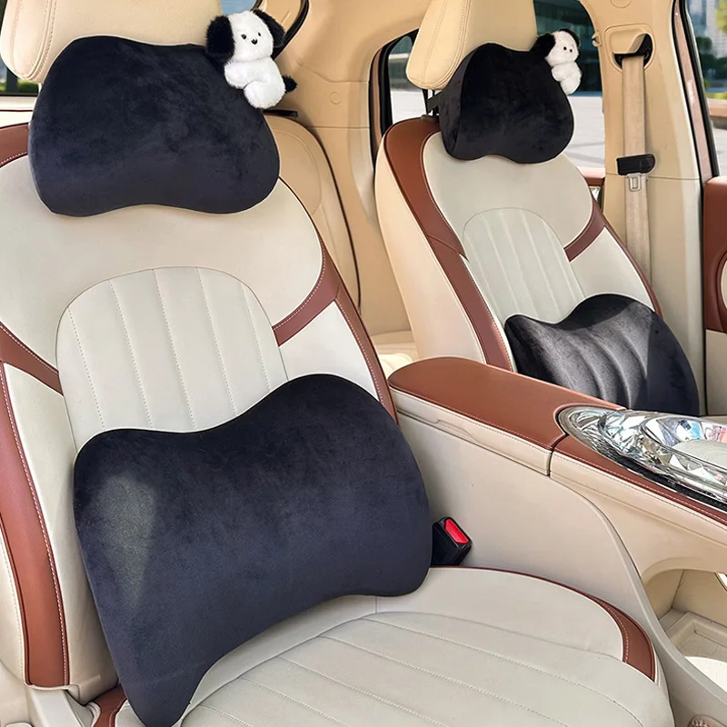 2025 Update Car Lumbar Support Pillow Auto Neck Pillow Waist Support Removable Washable Backrest Universal Vehicle Cushion Car