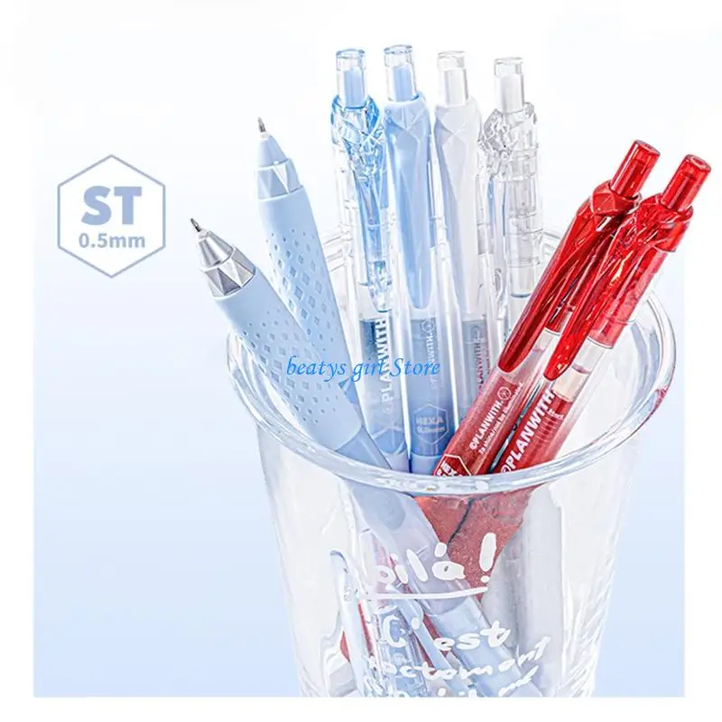 

C7AB 3PCS Retractable Gel Pen 0.5MM Tip Refillable Gel Pen for Daily Note Taking