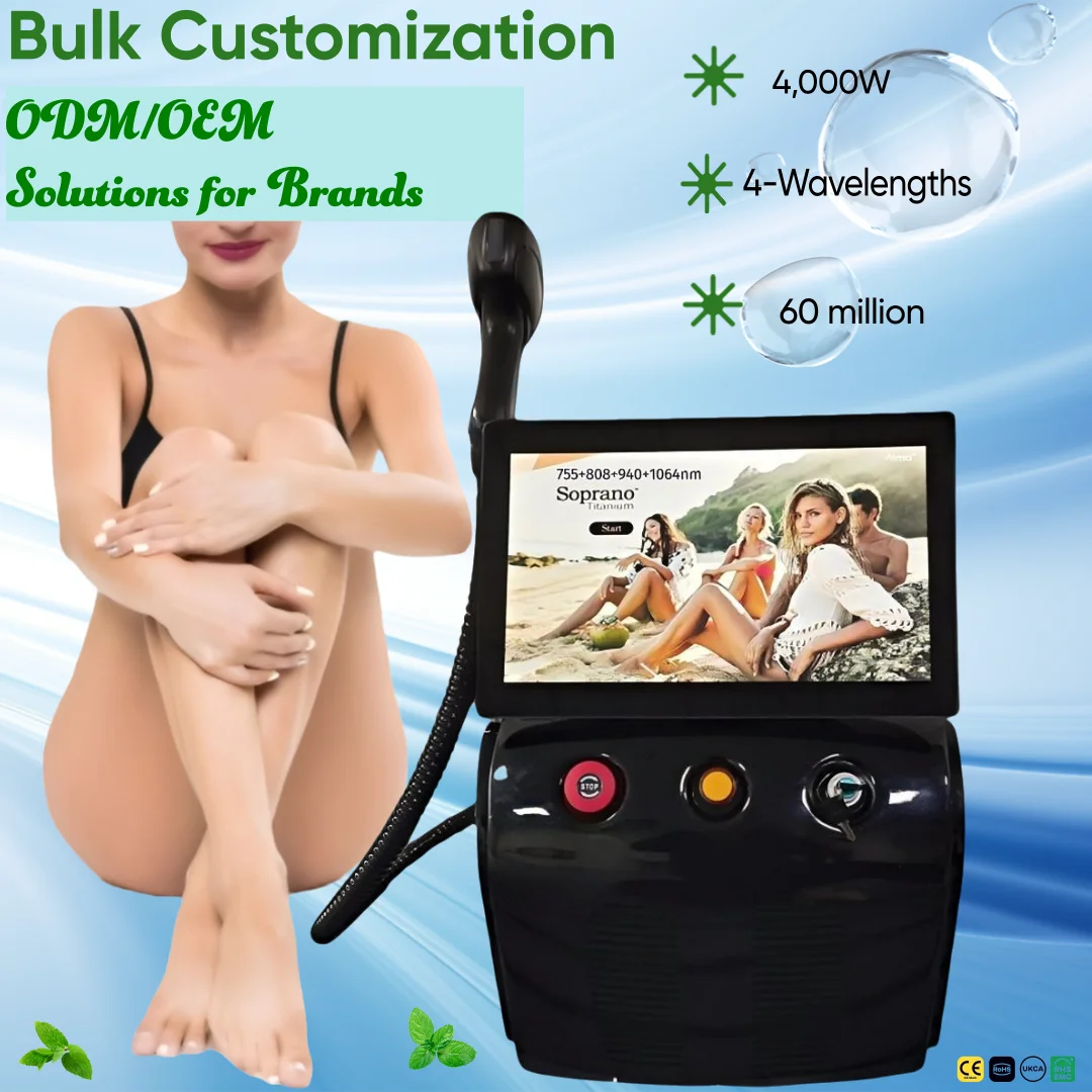 

Усовершенствованный диодный лазерный эпилятор с ИИ, автоматической регулировкой энергии, 4 длинами волн, охлаждением Ice Cooling для безболезненного и стойкого удаления волос дома KO