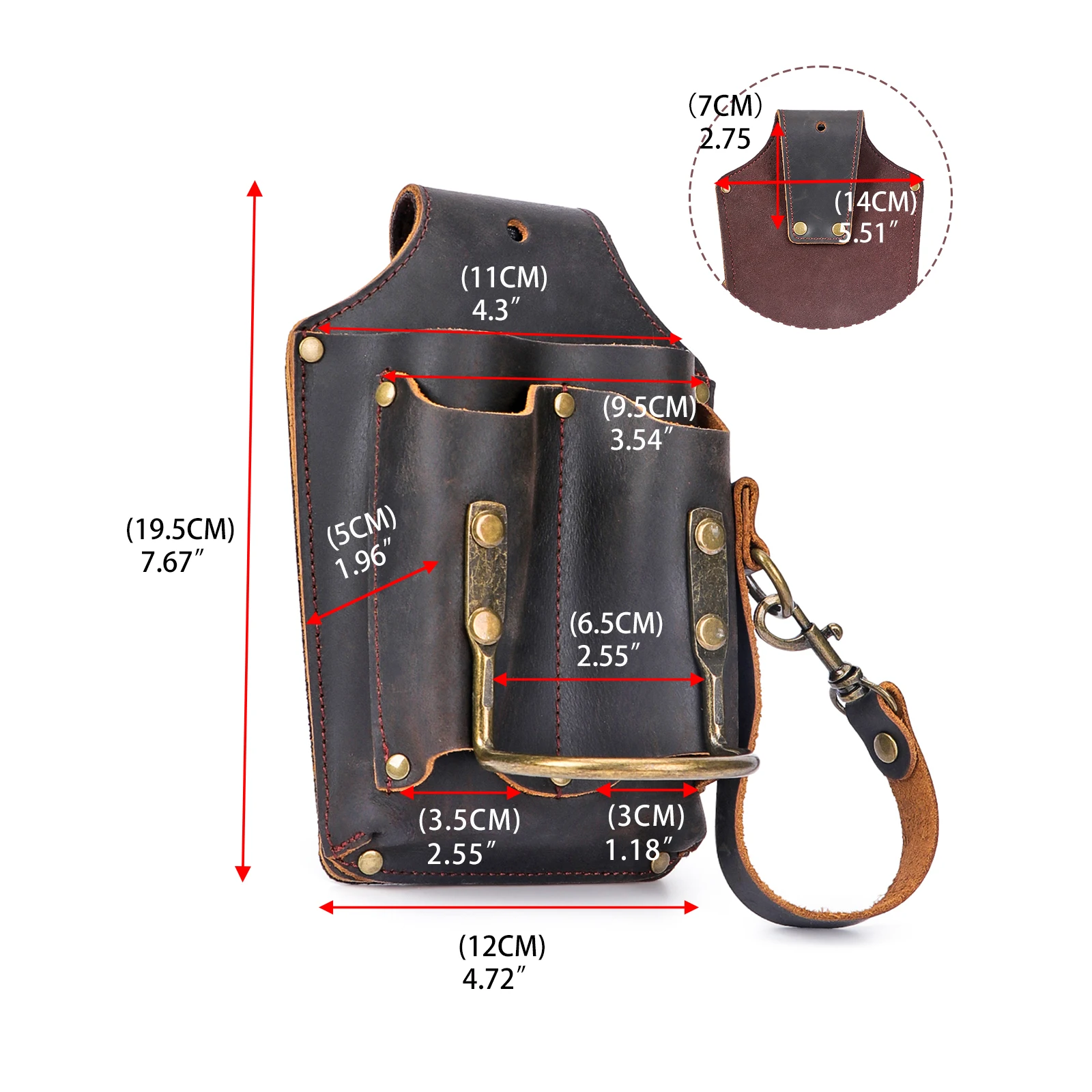 Torba narzędziowa skórzana Tourbon do noszenia na pasku, elektryczna torba na pas, uchwyt na młotek/wkrętak, torba na narzędzia stolarskie, czarna, do obróbki drewna