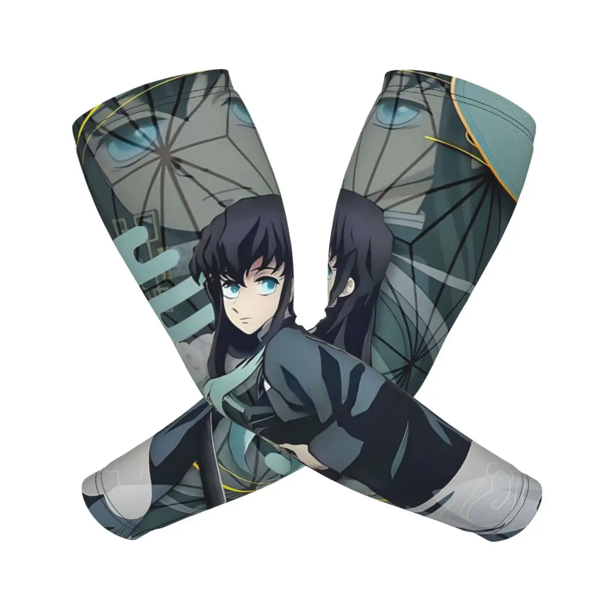 

Muichiro Tokito Kimetsu No Yaiba Arm Sleeves Men Women Sun UV Protection Tattoo Cover Up Sports Cooling Cycling