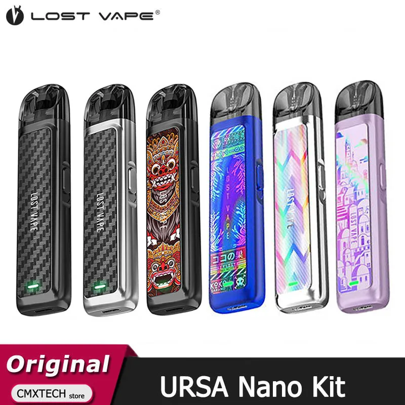 ชุดบุหรี่ไฟฟ้า URSA NANO ของแท้แบตเตอรี่18W 800mAh พร้อมตลับหมึก2.5ml 0.8ohm lostvape E Vaporizer บุหรี่