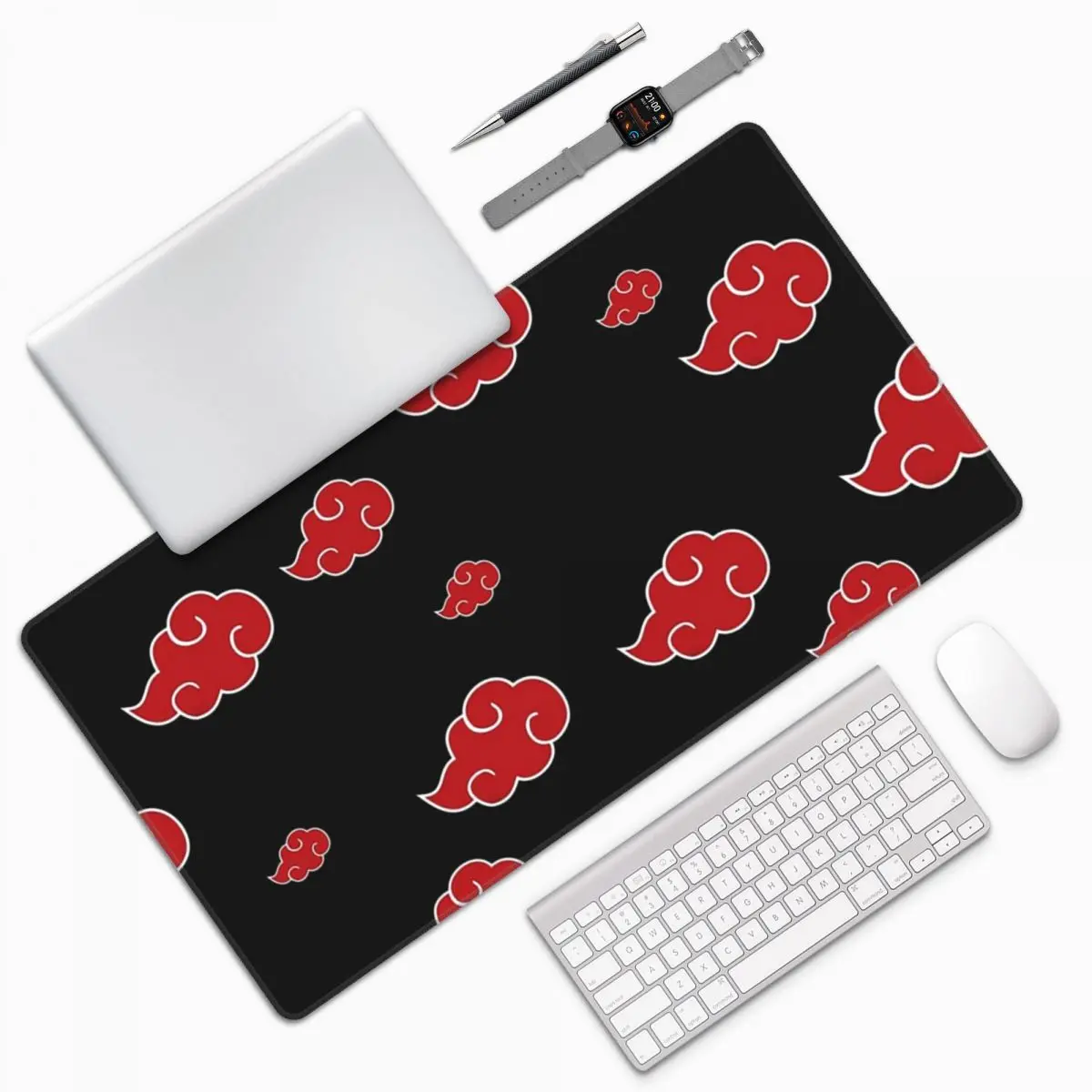

Большой коврик для мыши с черно-красным облачным рисунком, коврик для клавиатуры и мыши, коврик для геймеров, для ПК и ноутбука, настольный коврик, офисные аксессуары, коврики для стола