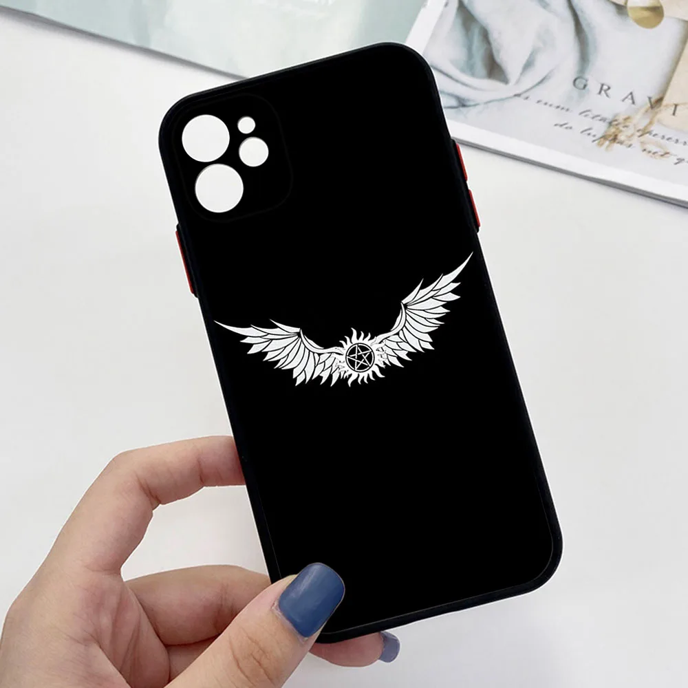 New Trend Supernatural Castiel Phone Case For iPhone 16 15 14 11 12 13 Pro Max Mini X XR XS 7 8 Plus SE 16Pro Translucent Cover