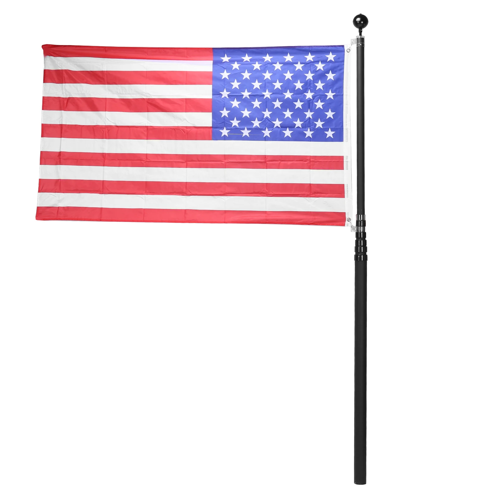 

Алюминиевые флагштоки из сплава, сверхпрочные, с держателем для флагов и поворотом на 360 градусов ° Вращающиеся кольцевые зажимы для жилых или коммерческих помещений