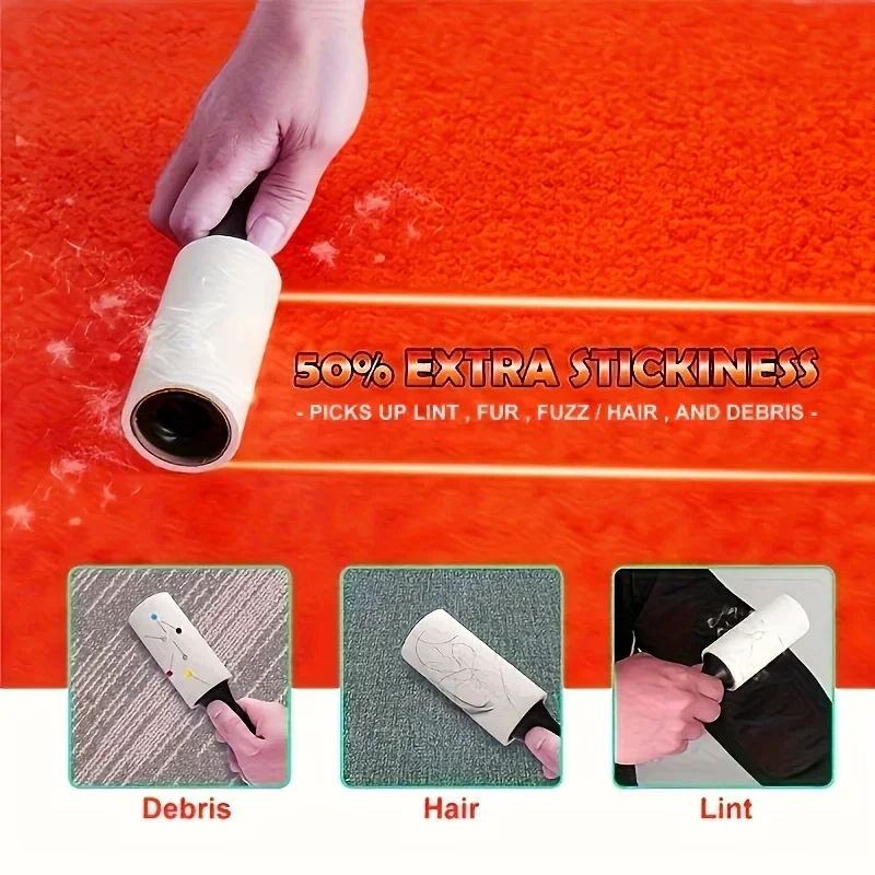 Ultra-Klebrige Fusselrolle zur Entfernung von Tierfell - Ideal für Möbel, Kleidung & Teppiche | Werkzeug zum Reinigen von Tierhaaren Haarentferner – Detail 6