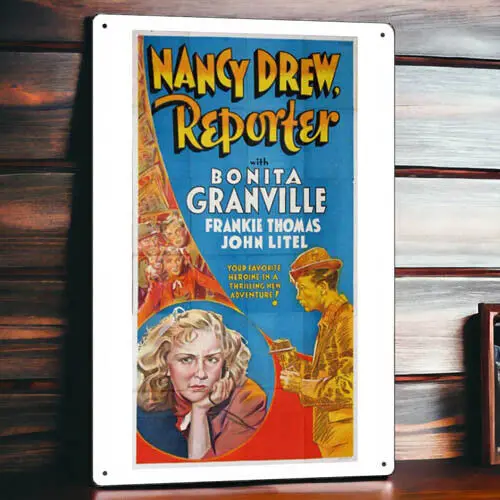 Nancy Drew... Reporter Metal Movie Poster Tin Sign Plaque Wall Decor Film 8