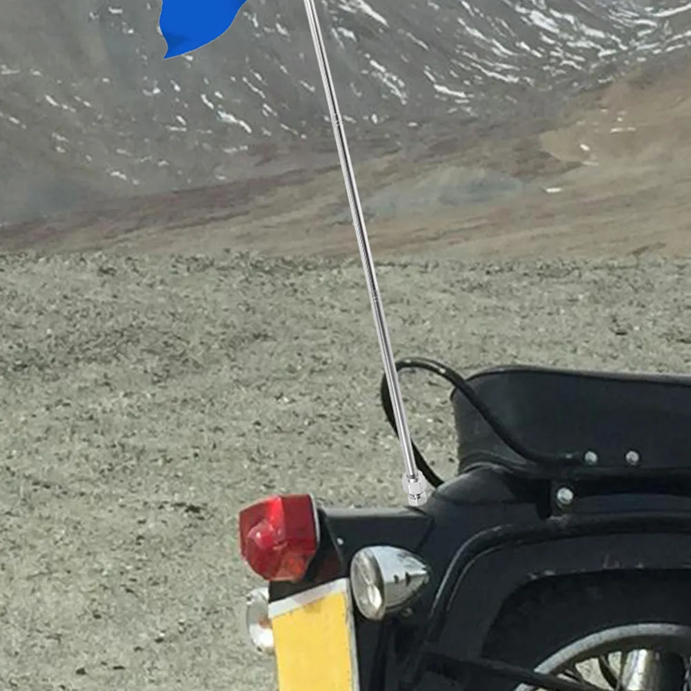 2Pcs Motorcycle Retractable Flagpoles Adjustable Telescopic Bike Mount Flag Pole Bicycle Safety Tail Accessories