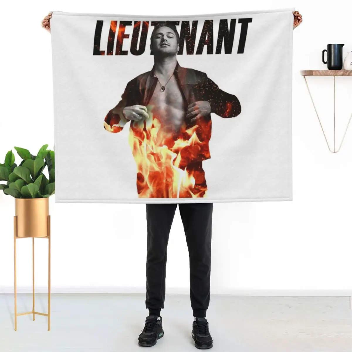 Retro Lieutenant Kelly Severide From Chicago Fireplease Arrest Me Once The Fires Out Throw Blanket Soft Big Beach Blankets