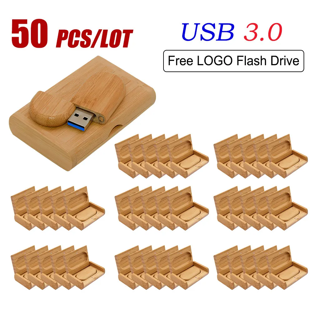 

50pcs/Lot High speed USB Flash Drive 3.0 Wood Pendrive Free LOGO memoria 4GB8GB 16GB 32GB Pen Drive 128G 64G U Disk Wedding Gift