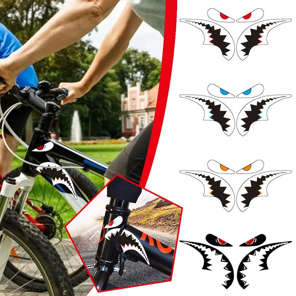 Mtb Shark Tube Stickers protezione solare impermeabile decalcomanie resistenti al calore telaio della bici adesivo riflettente decorativo Flame Bicy O8e5