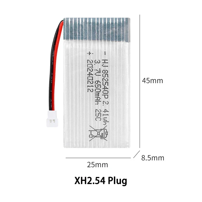 6pcs 650mah 852540P Li-Po Battery With Charger For Syma X5c H5c RC Quadcopter Spare Parts Drone Accessory Rechargeable Battery