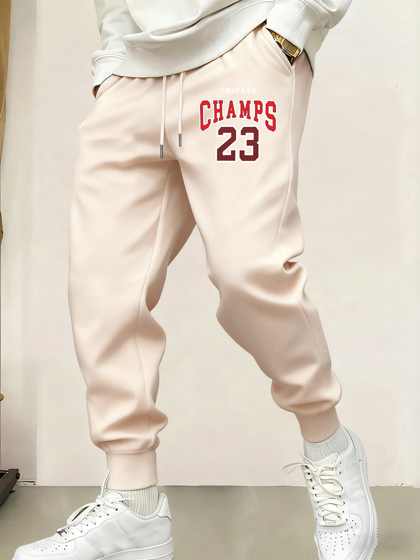 Champs número 23 Jersey diseño impreso pantalón de chándal para hombre pantalón deportivo con cordón suave cálido Britches otoño calle Unisex pantalones largos