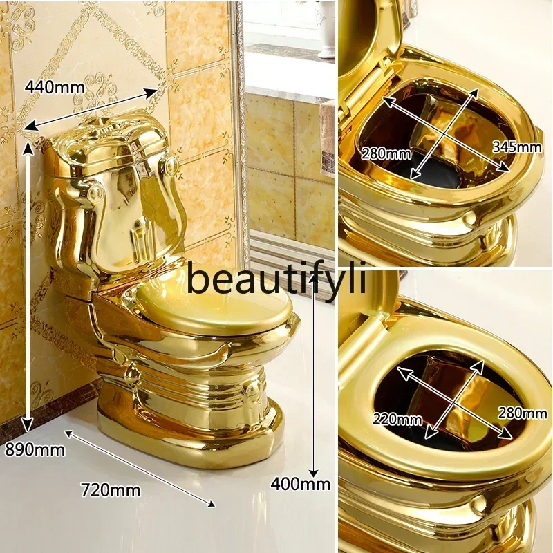 

Европейский суд золотой унитаз ретро отель унитаз рельеф разделенный унитаз творчество