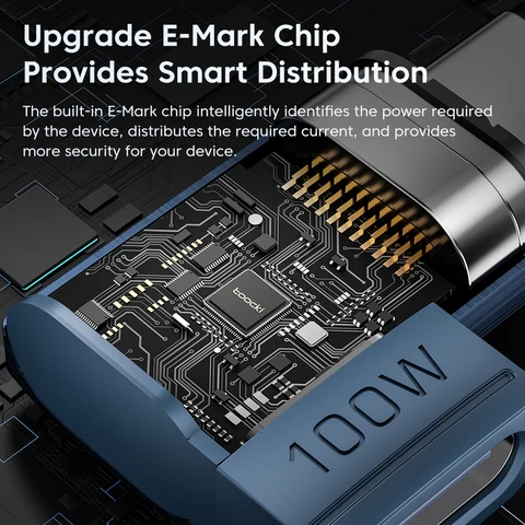 Toocki Магнитный USB-C Адаптер 100W с LED-дисплеем и OTG для Xiaomi, Huawei, Oneplus — детальный вид товара