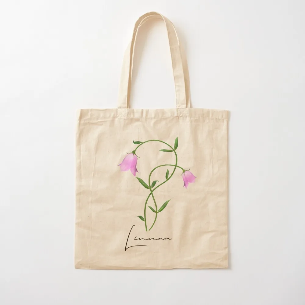 Nordic Wildflower Linnea Twinflower Pretty Pink Flowers floral Tote Bag hand bag ladies Women's handbag shopper bag woman