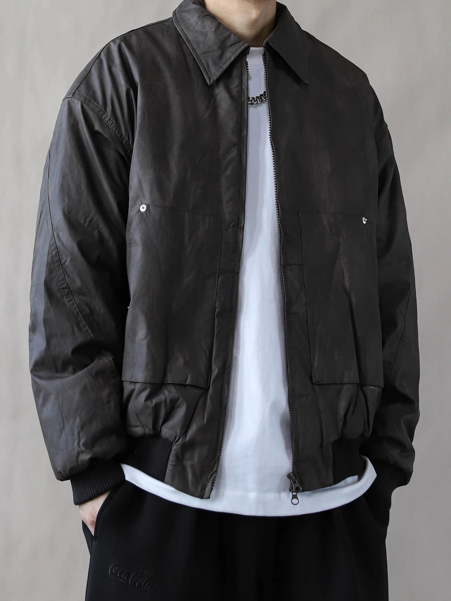 

Мужская хлопковая куртка в американском ретро-стиле, свободного кроя, теплая, универсальная, молодежная, модная, коричневая, 2025