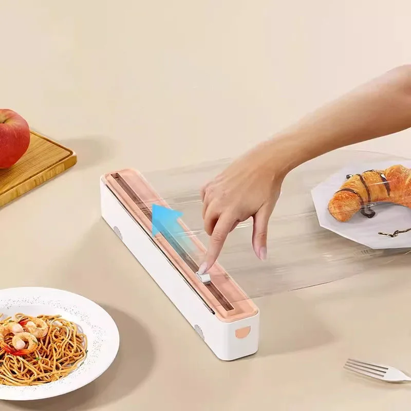 Household Multi-functional Cling Film Cutter, Tear-Free Sliding Cutter Suitable for Plastic Cling Film and Aluminum Foil