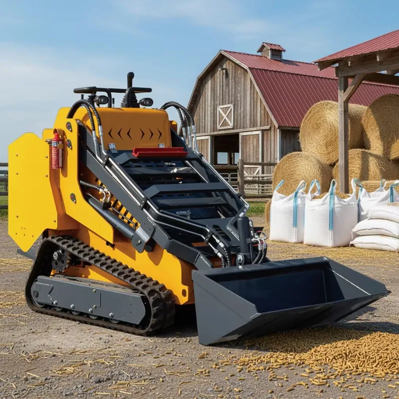 Mini Hydraulic Skid Steer Loader Compact Construction Loader Front End Loader Multi Purpose Loading Equipment Material