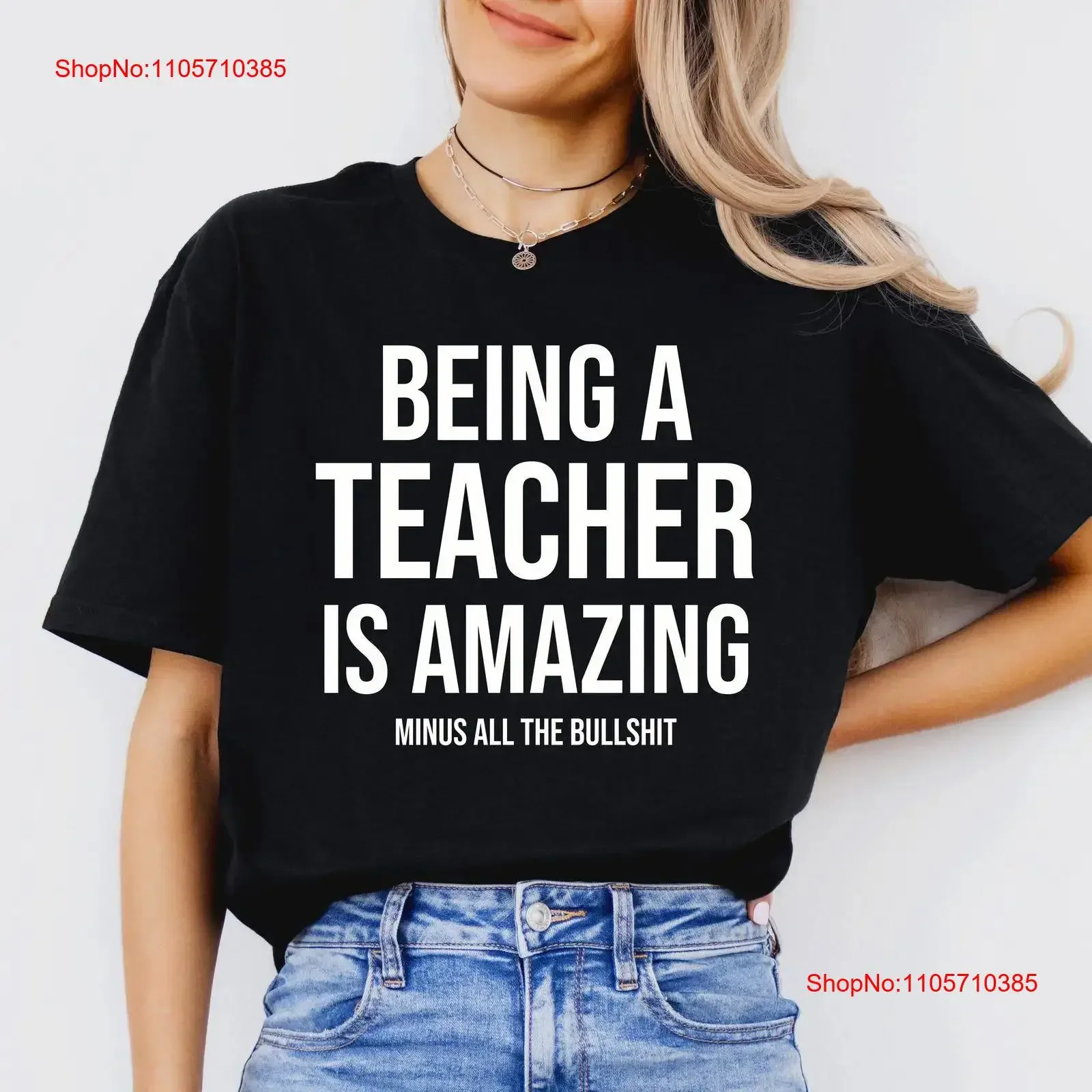 Being a Teacher is Amazing Minus the BS T Shirt Funny Quote Sarcastic for Teachers Coworker Softstyle Top vintage Washed