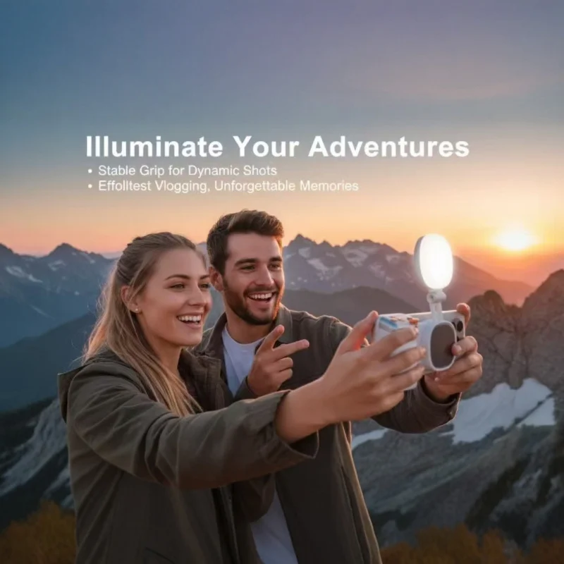 Magnetic Zoom Remote Phone Grip with Fill Light, Anti-shake Stabilizer Portable Selfie Tool for iPhone Samsung Android