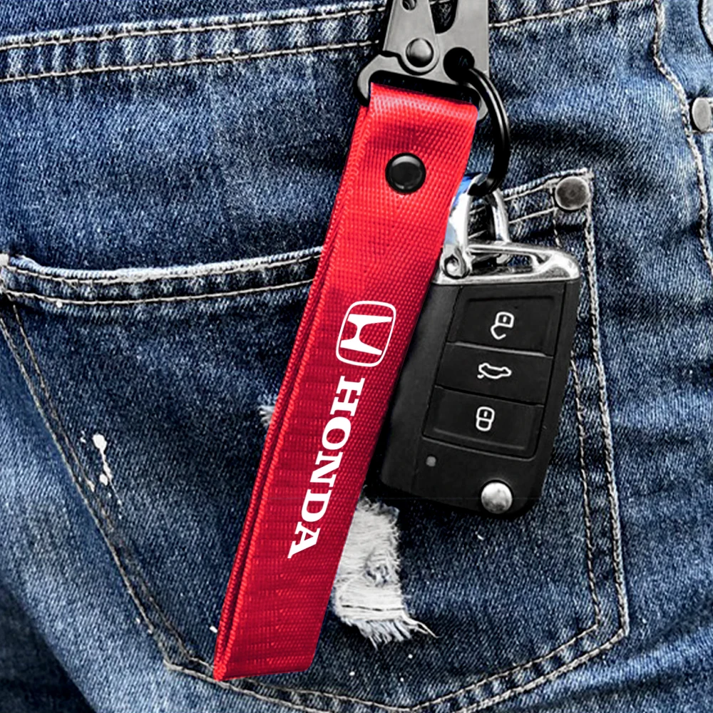 

1/2 шт. нейлоновый брелок-ключница для ключей автомобиля для Honda Civic 10-го, 11-го поколений, HR-V, Jazz, City, Fit, Accord 7, CR-V, CBR, VTX, VFR
