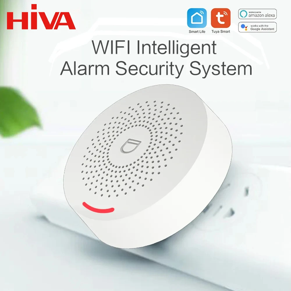 HIVA Wireless WiFi 433MHz Home Security System Wifi Burglar Alarm System Tuya Smart life Wireless keyboard works with Alexa