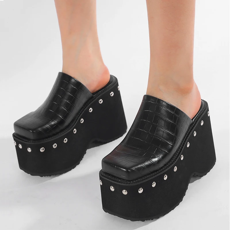 

Новые стильные дизайнерские женские тапочки для женщин больших размеров, размеры 34–43, летние тапочки на толстой подошве 10 см, Zapatos Mujer