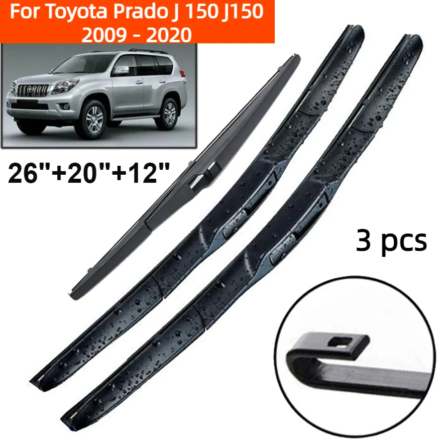 ZHANGU Wiper Front & Rear Wiper Blades Set For Toyota Prado J 150 J150 2009 - 2020 Windshield Windscreen Window 26